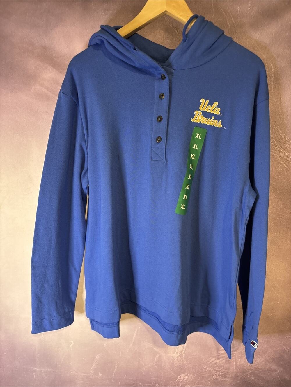 UCLA Champion Bruin Button Up Hoodie Authentic Men’s Sz X-Large NWT